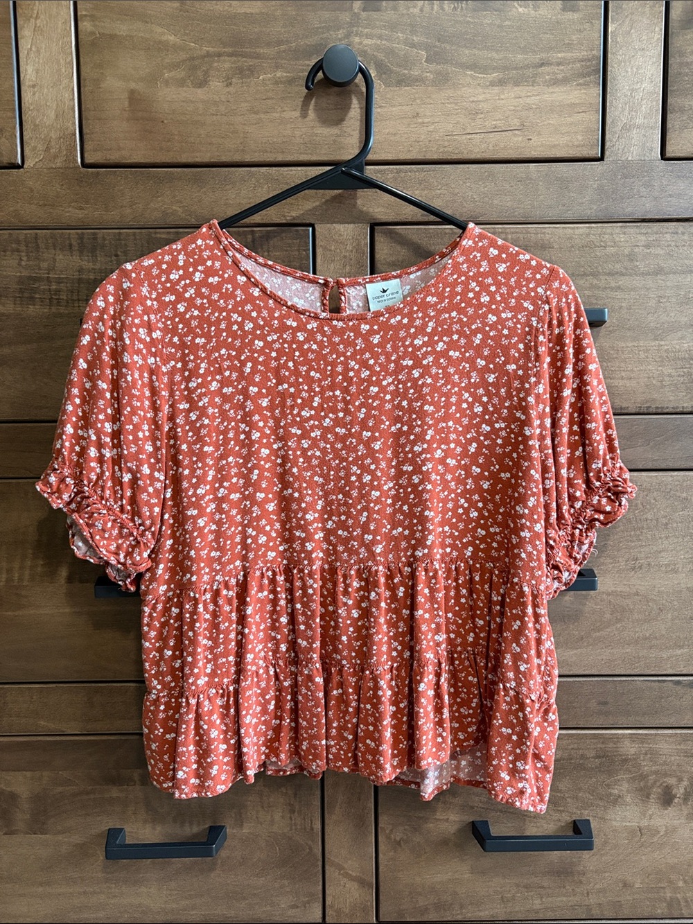 Short sleeve ruffle blouse